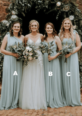 Beverly | Simple Backless Beach Sage Green Chiffon Maxi Bridesmaid Dress with Spaghetti Straps and A - Line - Price #price_variant_lowest# - Sage - PromDressClub